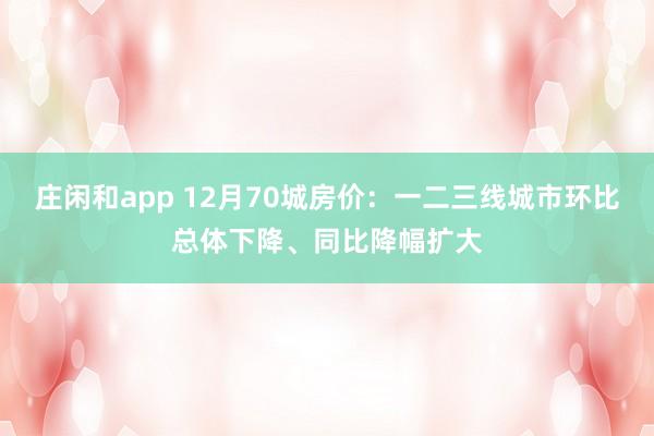 莊閑和app 12月70城房價：一二三線城市環比總體下降、同比降幅擴大